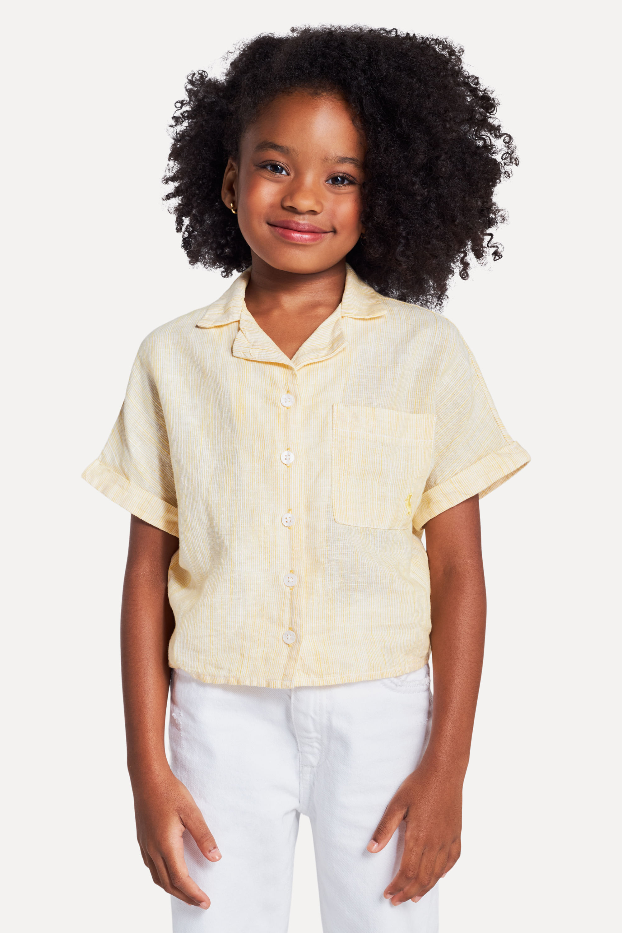 Camisa Menina Cropped Listrada