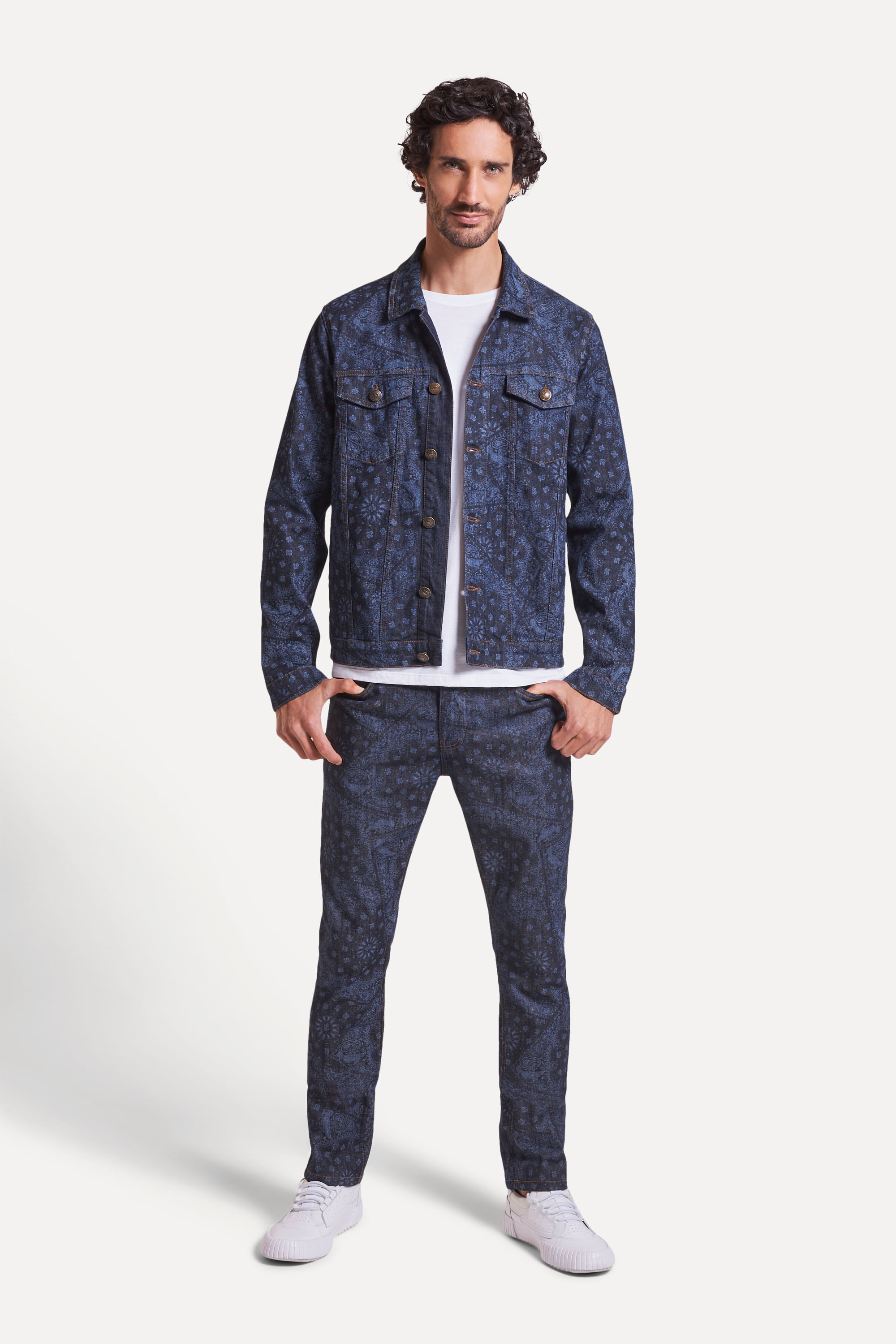 JAQUETA TRUCKER INDIGO BANDANA