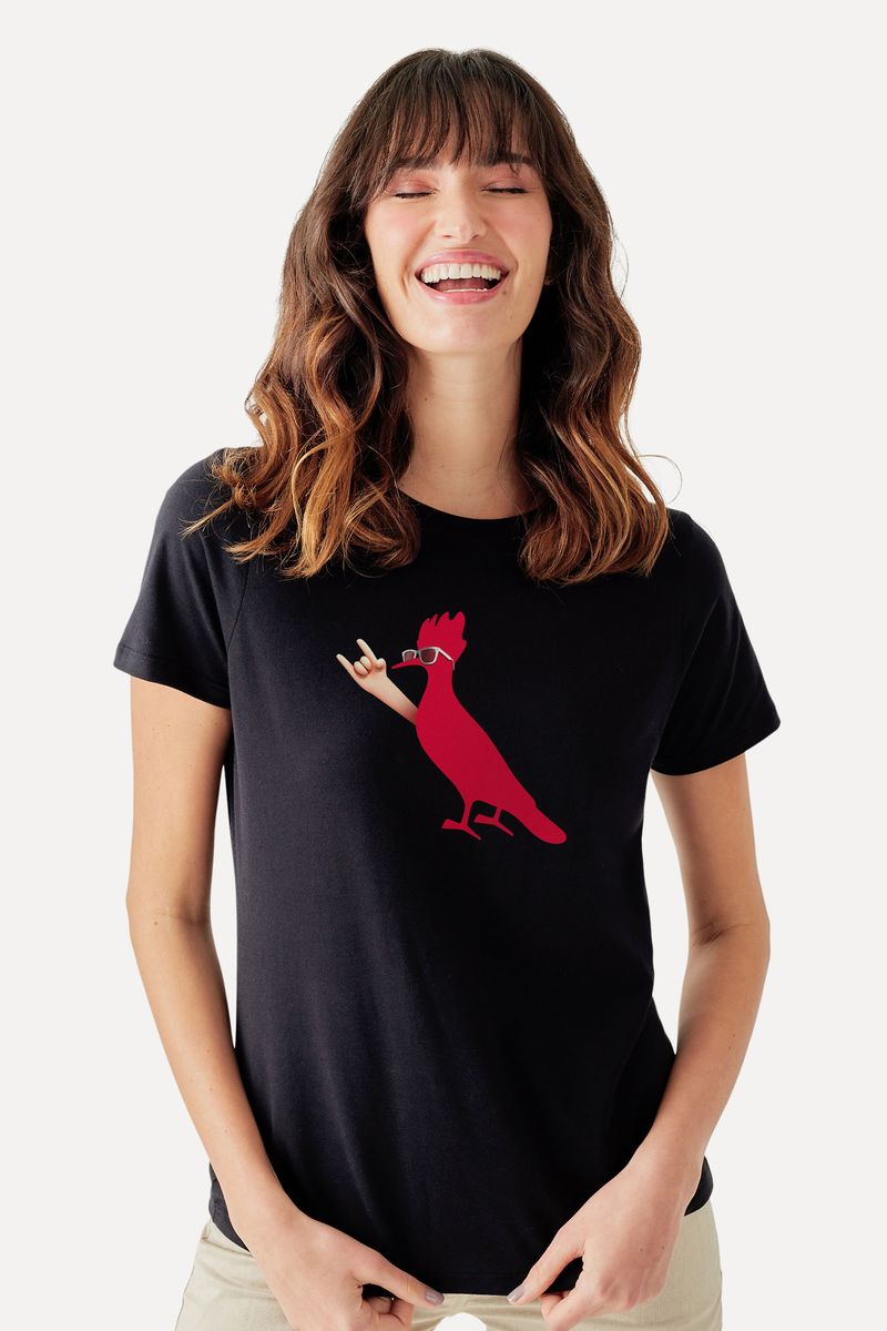 CAMISETA FEMININA PICA-PAU ROCKEIRO