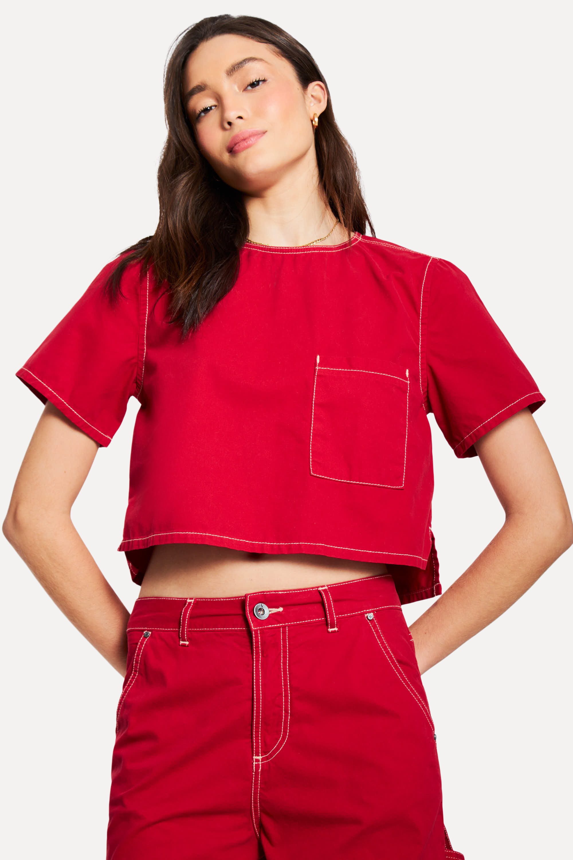 Camisa cropped linen