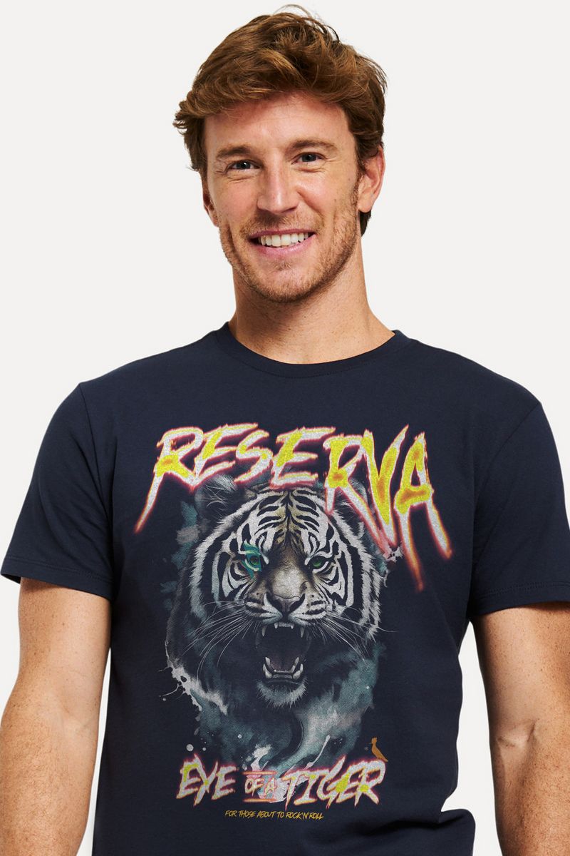 RobertDTesta Camiseta Com PadrãO De CabeçA De Tigre Com Estampa