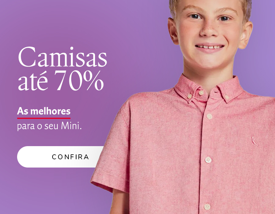 Camisas até 70%