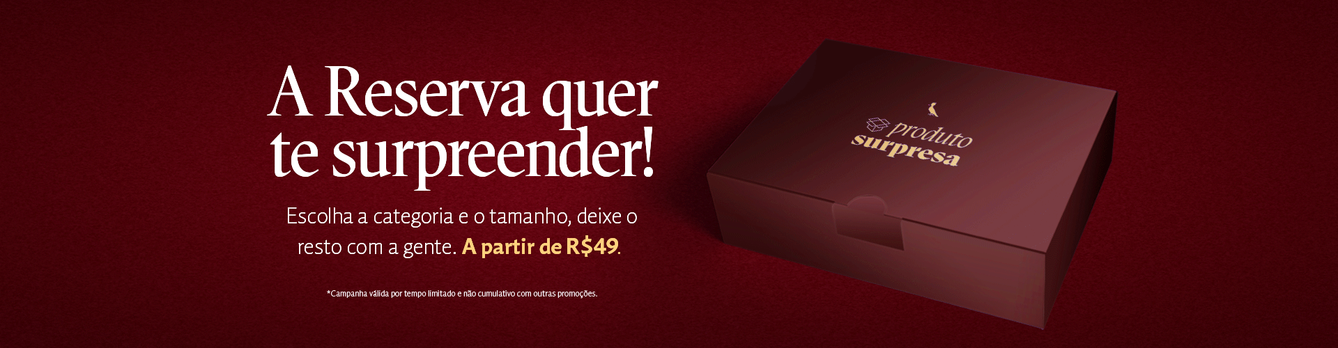 produto surpresa a partir de R$49